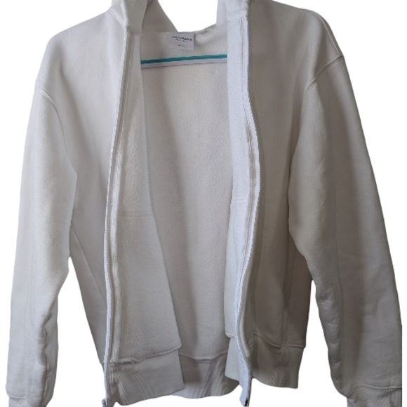 ARITZIA WOMEN'S WHITE COZY FLEECE MEGA ZIP HOODIE SIZE L - Picture 9 of 13